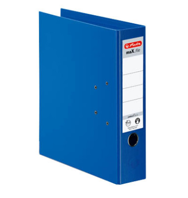 Ordner maX.file protect plus 10834331, A4 80mm breit PP vollfarbig blau
