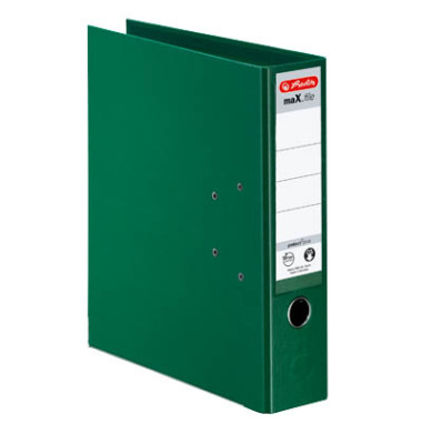 Ordner maX.file protect plus 10834349, A4 80mm breit PP vollfarbig grün