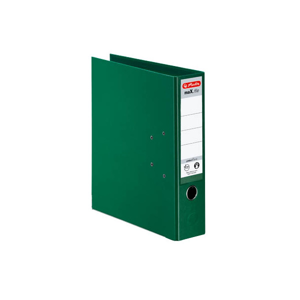 10 Stück Herlitz Ordner maX.file protect plus 10834349, A4 80mm breit PP vollfarbig grün 4008110308067 Herlitz