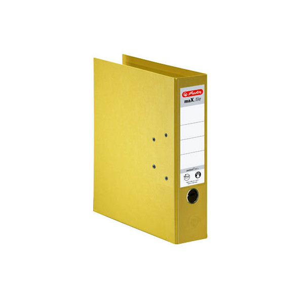 10 Stück Herlitz Ordner maX.file protect plus 10834356, A4 80mm breit PP vollfarbig gelb 4008110308081 Herlitz