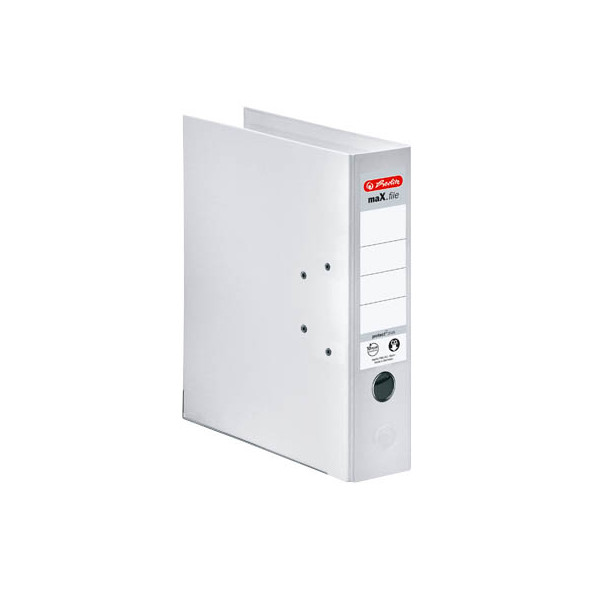 10 Stück Herlitz Ordner maX.file protect plus 10834364, A4 80mm breit PP vollfarbig weiß 4008110308203 Herlitz