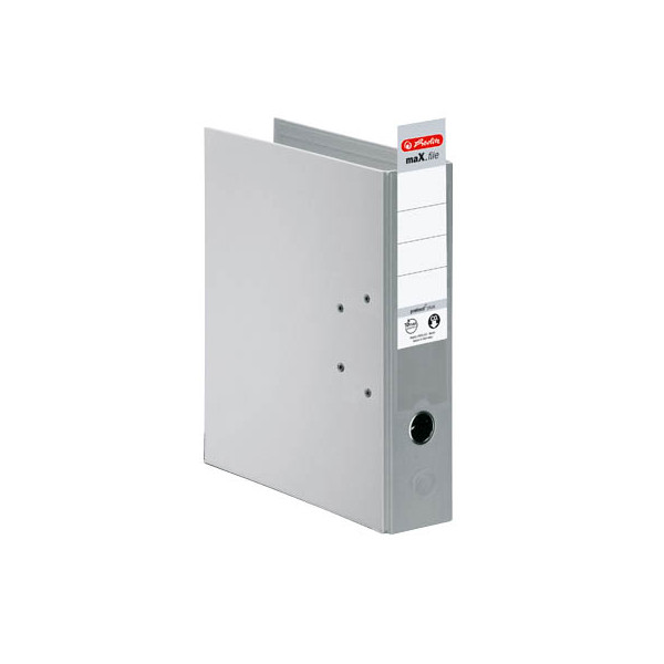 10 Stück Herlitz Ordner maX.file protect plus 10834372, A4 80mm breit PP vollfarbig grau 4008110308227 Herlitz