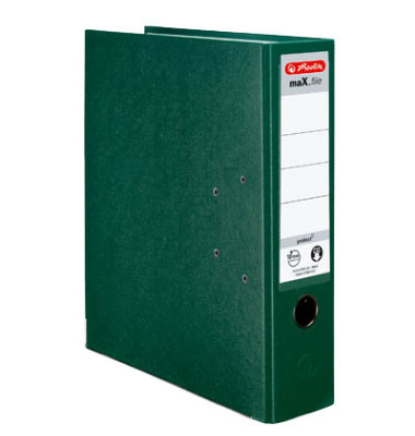 Ordner maX.file protect 5480504, A4 80mm breit PP vollfarbig grün