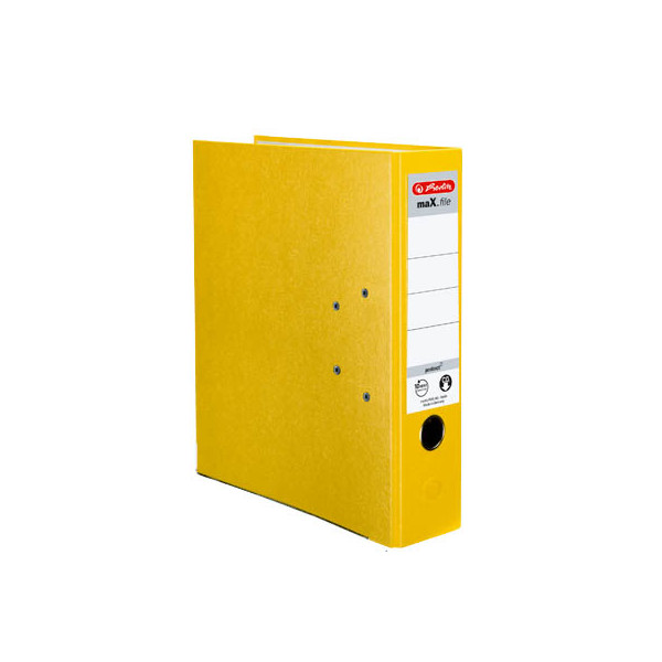 4008115481307 - herlitz maXfile protect Ordner DIN A4 80 mm Gelb 2 Ringe 5481304 Pappkarton PP (Polypropylen) Texturiert Hochformat