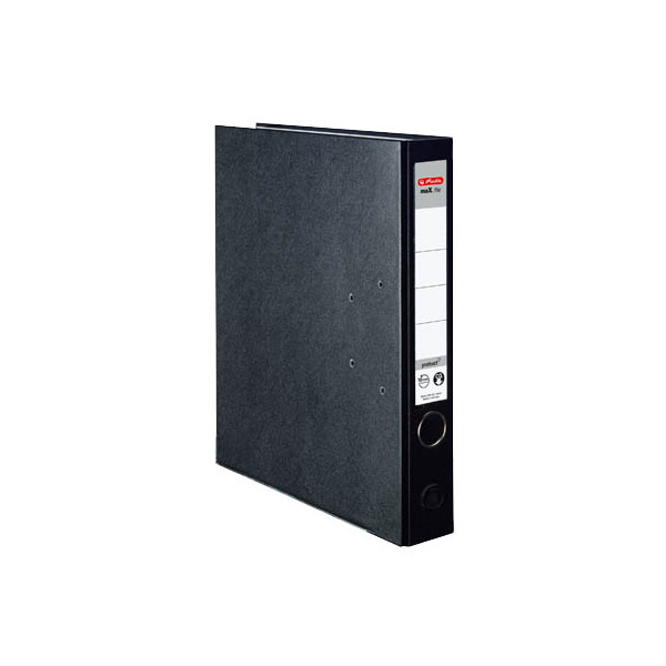 4008115450808 - herlitz maXfile protect Ordner DIN A4 50 mm Schwarz 2 Ringe 5450804 Pappkarton PP (Polypropylen) Texturiert Hochformat