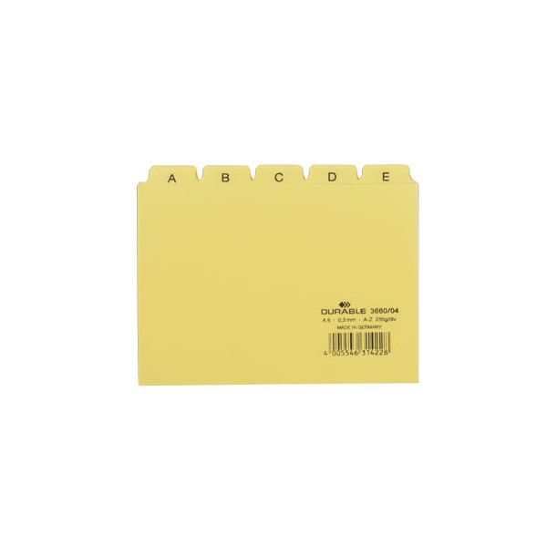 Durable Karteileitregister A-Z gelb A6 quer 4005546314228 Durable