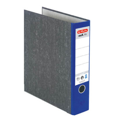 Ordner maX.file nature 5171400, A4 80mm breit Karton Wolkenmarmor blau