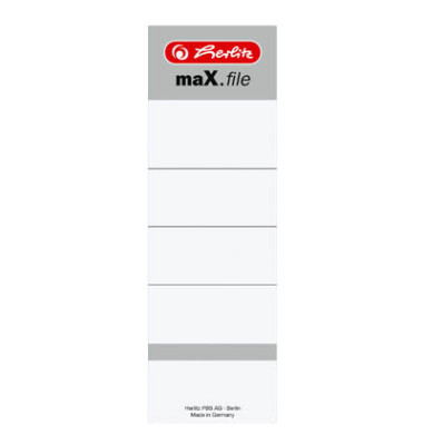 selbstklebende Rückenschilder maX.file 5966106 weiß breit/kurz 62x192mm selbstklebend permanent 