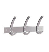 Wandgarderobe public 6402, Metall, Kunststoff, mit 3 Haken, silber, 1 Stück