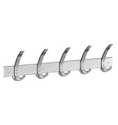 Wandgarderobe public 6404, Metall, Kunststoff, mit 5 Haken, silber, 1 Stück
