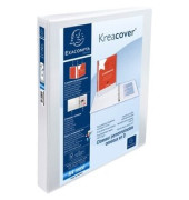 Präsentationsringbuch Kreacover 51842E, A4+ 4 Ringe 30mm Ring-Ø Karton, PP-kaschiert, 3 Außentaschen, 2 Innentaschen, weiß