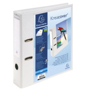 Präsentationsringbuch Kreacover 53789E, A4 2 Ringe 75mm Ring-Ø Graupappe/PVC/PU, 2 Außentaschen, weiß