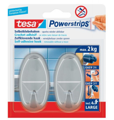 Klebehaken Powerstrips, 58050-00012-01, bis 2kg, chrom