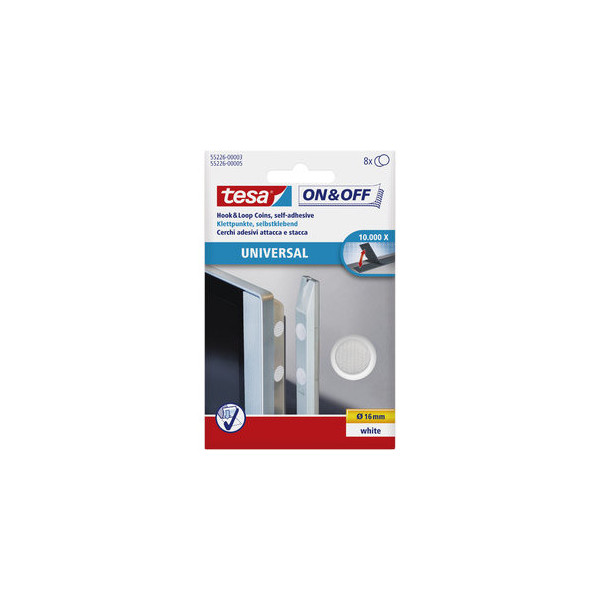 4042448859945 - Global Headquarters-tesa Se - Tesa Klettpunkte On Off Haft und Flauschanteil 16mm weiß 8 Paar 4042448859945 - Global Headquarters-tesa Se - Tesa Klettpunkte On Off Haft und Flauschanteil 16mm weiß 8 Paar
