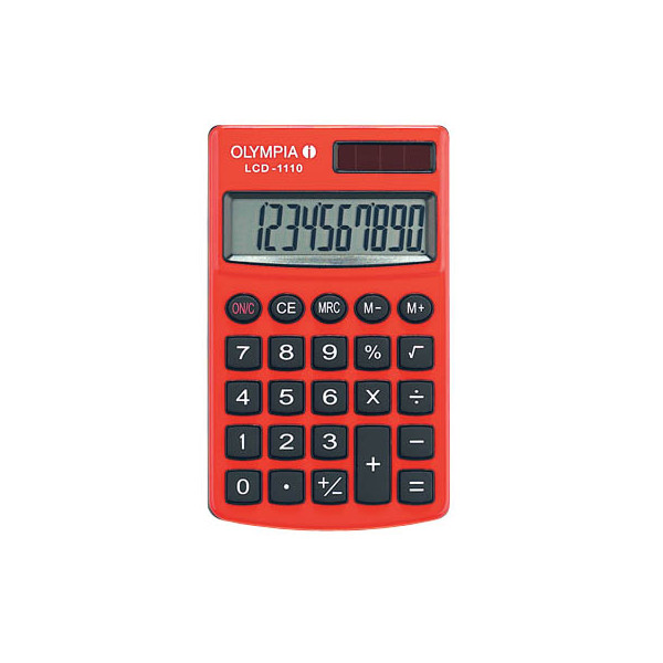 4030152190027 - Taschenrechner LCD-1110 Solar- Batterie LCD-Display rot 1-zeilig 10-stellig 4030152190027 941901002