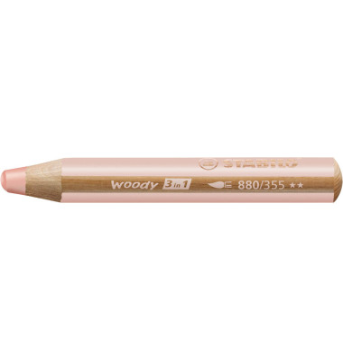 Buntstifte STABILO woody 3 in 1, 880/355, fleischfarben, rund, jumbo