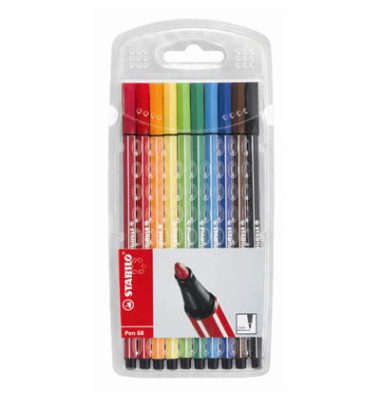 Fasermaler Pen 68 Etui 10 Farben