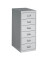 Schubladenschrank 60063, Stahl, 6 Schubladen (Vollauszug), A4, 28 x 67 x 40 cm, silber