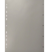 Kunststoffregister 1-5 A4 0,12mm graue Taben 5-teilig