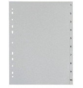 Kunststoffregister 0-10 A4 0,12mm graue Taben 11-teilig