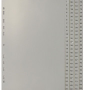 Kunststoffregister 24740 1-25 / 26-50 / 51-75 / 76-100 A4 0,12mm graue Taben 4x 25-teilig