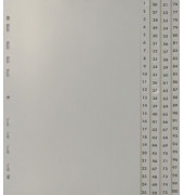 Kunststoffregister 24740, 1 bis 100, A4, 120µm, graue Taben, 100-teilig