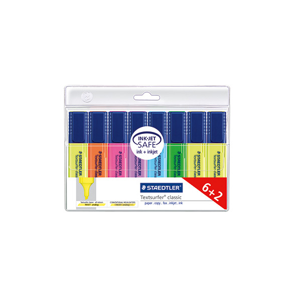 4007817364178 - Textmarker-Set Textsurfer classic 364 364 A WP8 Etui 6+2-farbig sortiert 1-5mm Keilspitze 4007817364178 8 Stück