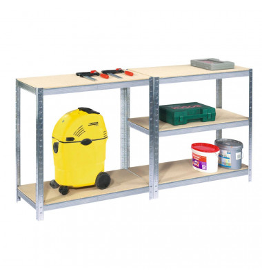 Steckregal 90,0 x 45,0 x 200,0 cm verzinkt 5 Fachböden