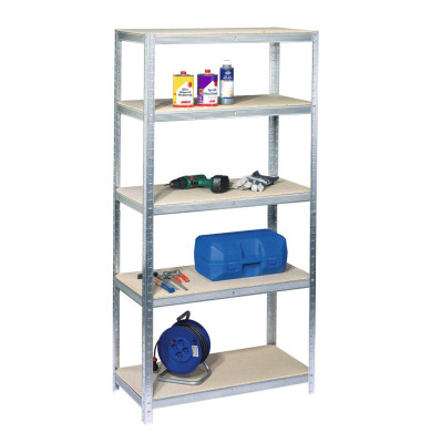 Steckregal 90,0 x 45,0 x 220,0 cm verzinkt 5 Fachböden