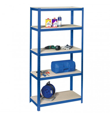Steckregal 90,0 x 60,0 x 200,0 cm blau 5 Fachböden