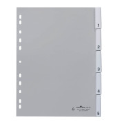 Kunststoffregister 6440-10 blanko A4 0,12mm graue Fenstertabe zum wechseln 5-teilig
