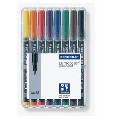 Folienstift M farbig sortiert 1,0 mm permanent 8er Pack Folienstift M farbig sortiert 1,0 mm permanent 8er Pack