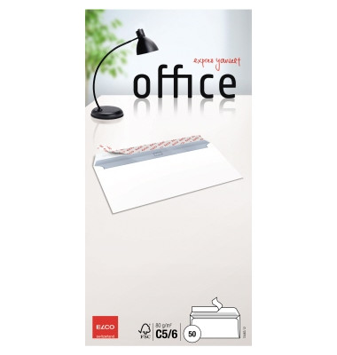 Briefumschlag Office 74463.12, Din Lang+ (C6/5), ohne Fenster, haftklebend, 80g, hochweiß