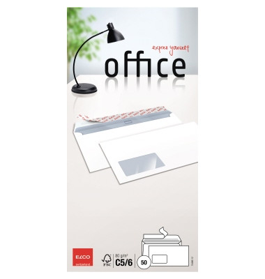 Briefumschläge Office 74466.12 Din Lang+ (C6/5) mit Fenster haftklebend 80g hochweiß 