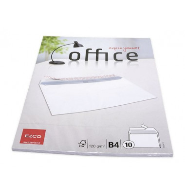 Versandtaschen Office 74494.12, lange Seite offen, B4, ohne Fenster, haftklebend, 120g, hochweiß