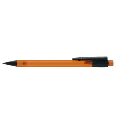 Druckbleistift Graphite 77705, 777 05-4, H&auml;rte B, 0,5mm, orange, mit Radiergummi