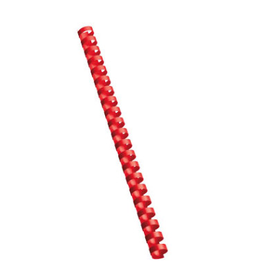 Plastikbinderücken 17160221 rot US-Teilung 21 Ringe auf A4 130 Blatt 16mm 100 Stück