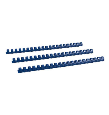 Plastikbinderücken 17140321 blau US-Teilung 21 Ringe auf A4 14mm