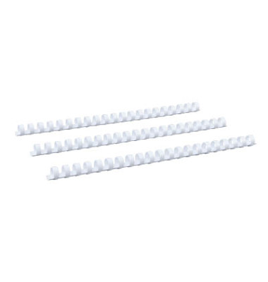 Plastikbinderücken 17140021 weiß US-Teilung 21 Ringe auf A4 110 Blatt 14mm 100 Stück