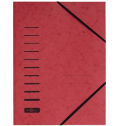 Eckspannmappe 24007-01, A4 rot Karton 335g, f&uuml;r ca. 150 Blatt  (80 g/m&sup2;), mit 3 Einschlagklappen