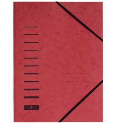 Eckspannmappe 24007-01, A4 rot Karton 335g, f&uuml;r ca. 150 Blatt  (80 g/m&sup2;), mit 3 Einschlagklappen
