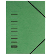 Eckspannmappe 24007-03, A4 gr&uuml;n Karton 335g, f&uuml;r ca. 150 Blatt  (80 g/m&sup2;), mit 3 Einschlagklappen