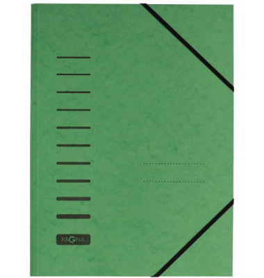 Eckspannmappe 24007-03, A4 gr&uuml;n Karton 335g, f&uuml;r ca. 150 Blatt  (80 g/m&sup2;), mit 3 Einschlagklappen
