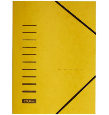 Eckspannmappe 24007-05, A4 gelb Karton 335g, mit 3 Einschlagklappen