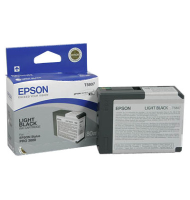 Druckerpatrone T5807 C13T580700 (kompatibel zu Epson T5807), schwarz hell