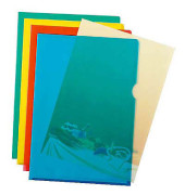 Sichthüllen Standard 233700, A4, farbig sortiert, transluzent genarbt, oben & rechts offen, 