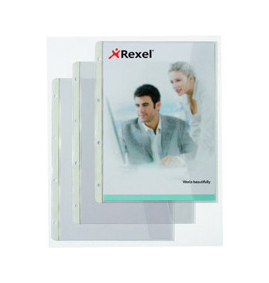 Prospekth&uuml;llen 22378490, A4 transluzent genarbt, rechts offen mit Klappe, 0,11mm