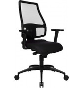 B&uuml;rostuhl Synchro Net, schwarz / schwarz, mit Armlehnen, bis 110kg, ohne Kopfst&uuml;tze