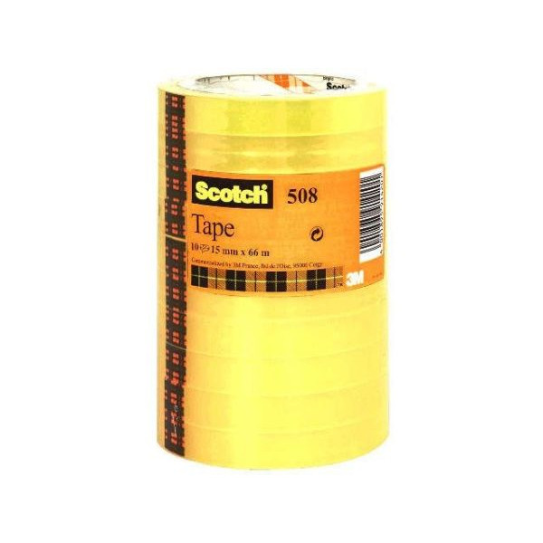 4001895914201 - Scotch Klebefilm 508 transparent 15 mm x 66 m Kerndurchmesser 76 mm von Hand reißbar (5081566)