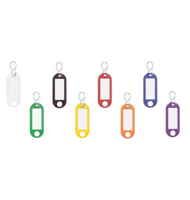Schlüsselanhänger mit Etikett S-Hacken farbig sortiert